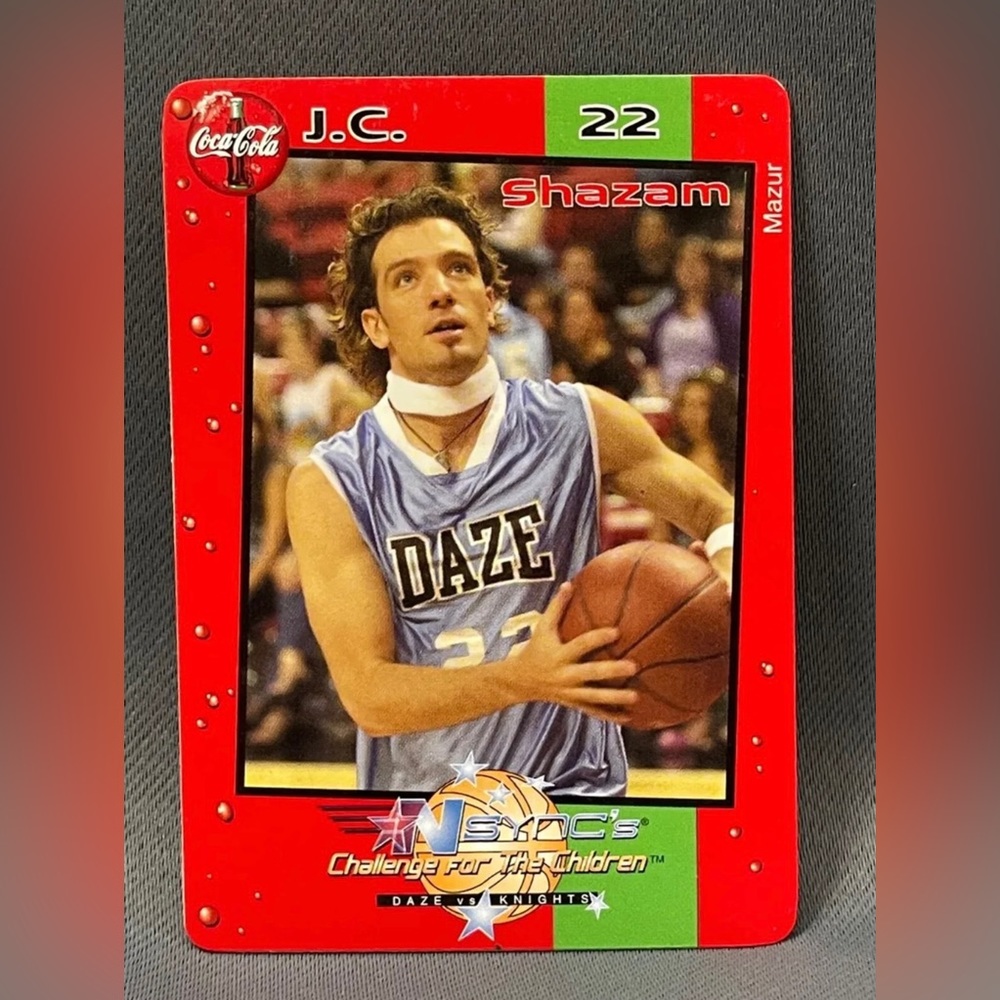 2002 Coca-Cola N Sync Challenge for the Children J.C. Chasez Card